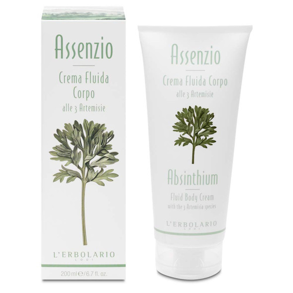 L'Erbolario Absinthium Fluid Body Cream - Gentle And Light Emulsion - With The 3 Artemisia Species - Therapeutic Properties And Toning Effect - Rich In Vitamin E - For Every Skin Type - 6.7 Oz