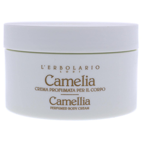 L'Erbolario Camellia Perfumed Body Cream - Rich, Velvety Texture - Blends Readily With The Skin - Intense Hydration - Nourishes And Protects The Skin - Eliminates Skin Problems And Sagging - 6.7 Oz