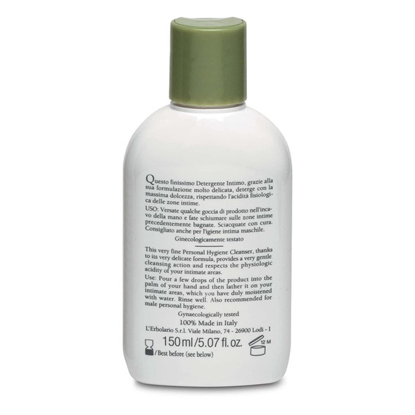 L'Erbolario Personal Hygiene Cleanser - Delivers Gentle Cleansing Action with Pleasant Scent - Leaves Skin Soft and Refreshed - Suitable for Both Men and Women - Silicone and Paraben Free - 5.07 oz