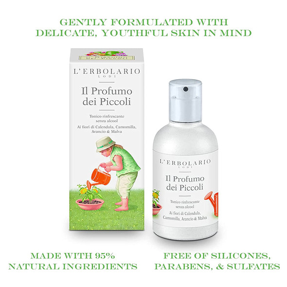 L'Erbolario Perfume for Babies - Refreshing Alcohol-Free Toner - Clean Fragrance of Orange Blossom - Maintains The Softness of Very Delicate Skin - Prevents The Risk of Skin Dehydration - 1.6 Oz