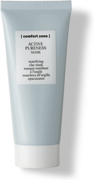 Comfort Zone Active Pureness Clay Mask - 60ml Bottle - Creamy Clay Mask - With Caolin, Green Clay - Mattifying, Purifying - Radiant Skin - Vegan - Reduces Appearance of Pores - Natural Ingredients