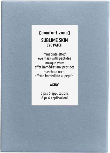 Comfort Zone - Sublime Skin Eye Patches (6 Applications), Refreshing Gel Masks for Puffy Eyes, with Peptides, Vegan, White, 12204
