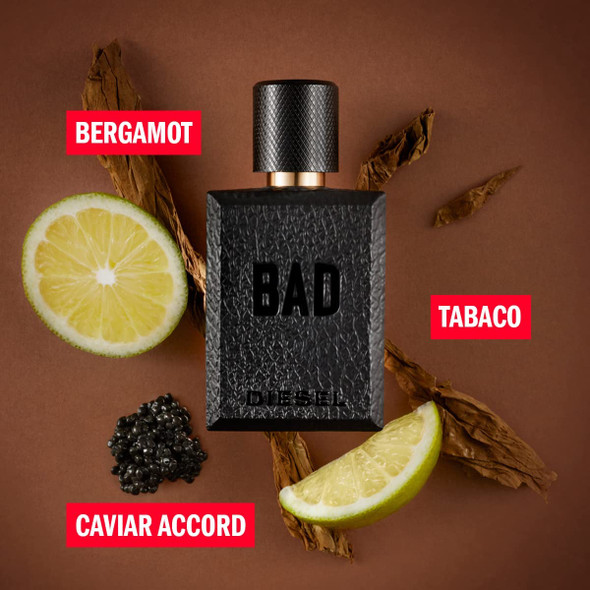 Diesel BAD, Eau de Toilette Spray, Perfume For Men, Woody Fragrance