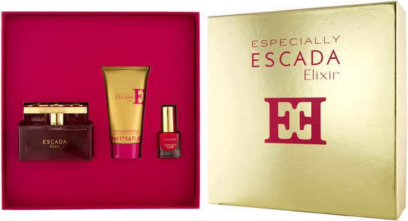 Especially Elixir by Escada Eau de Parfum Spray 75ml, Body Mist 50ml & Nail Polish 4.5ml