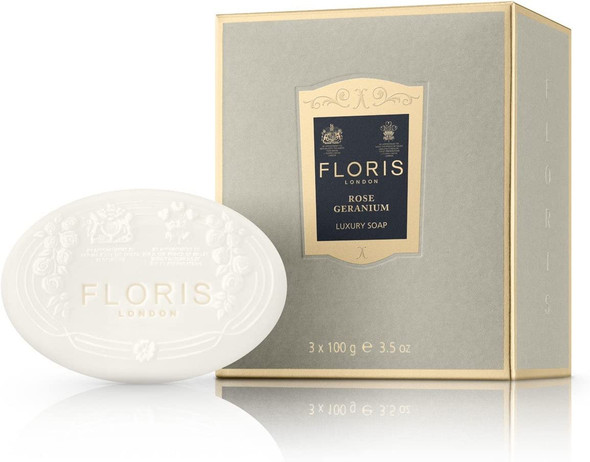 Floris London Rose Geranium Luxury Soap Collection 3 x 100 g