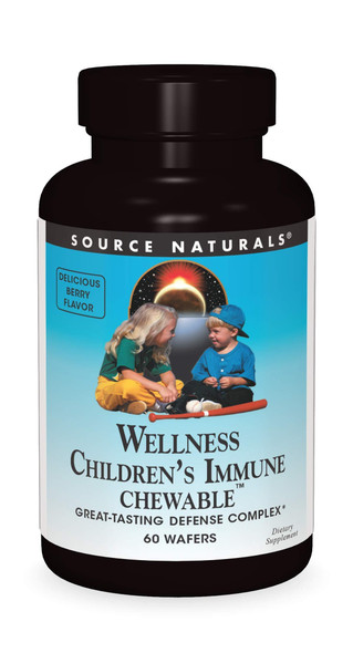 Source Naturals Wellness Children's Immune Chewable, Great-Tasting Defense Complex, 60 Wafers