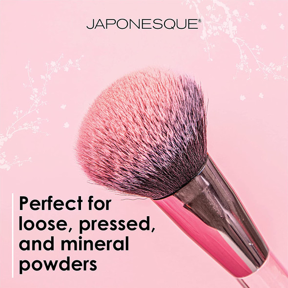 Japonesque Multi-tasker Powder Brush, Great for Loose, Pressed & Mineral Powder Applications, Sets Makeup for All Day Wear