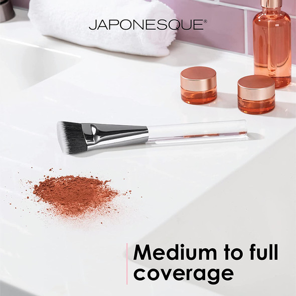 JAPONESQUE Straight Foundation Brush with Densely Packed, Ultra-soft Bristles, Great with Liquid, Cream or Powder Foundation Application for Medium to Full Coverage