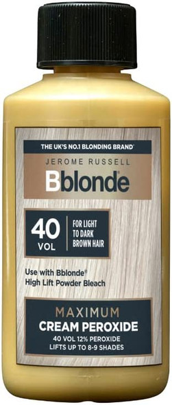 Jerome Russell Bblonde Cream Peroxide, 40 Volume, 12% Peroxide, Lifts 8-9 Levels, 75ml