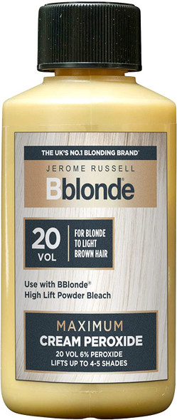 Jerome Russell Bblonde Cream Peroxide, 20 Volume, 6% Peroxide, Lifts 4-5 Levels, 75ml