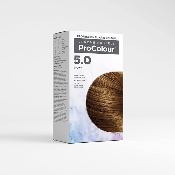 Jerome Russell ProColour Professional Hair Colour, Hair Dye, Permanent Hair Colour, No Ammonia, Grey Coverage, Brown 5.0