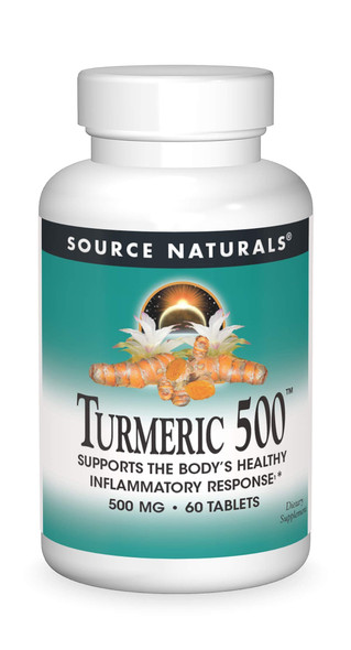 Source Naturals Turmeric 500mg, Supports Healthy Inflammation Response - 60 Tablets