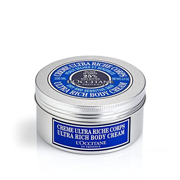 L'OCCITANE Shea Ultra Rich Body Cream 200 ml, Body Moisturiser For Dry Skin, Luxury Women's Body Cream, Enriched With 25% Shea Butter, Vegan Formula