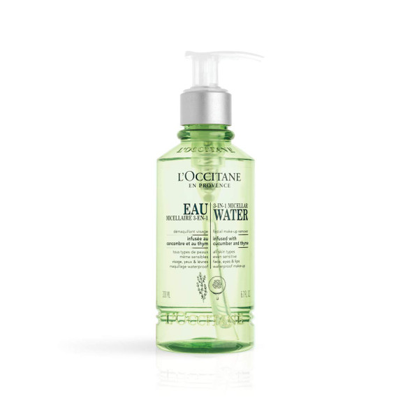 L'OCCITANE 3-in-1 Micellar Water 200ml, Make-Up Remover, Cleansing, Moisturising & Soothing, Vegan Formula, Luxury Face Care
