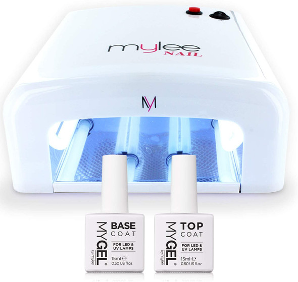 Mylee Gel Polish Nail Manicure Kit with MYGEL Top & Base Coat Mylee UV Lamp Dryer ABS Plastic and Faster Curing times