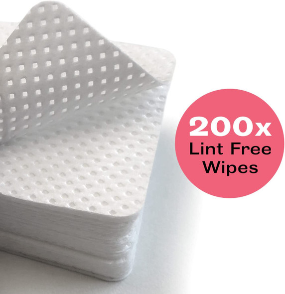 Mylee Lint-Free Nail Wipes 200pcs - Gel Removal Soft Pads for Manicure and Pedicure, Absorbent Remover Wipes, Prep, Clean & Finish Gel Nail Polish, Salon Essential for Professional & Home Use