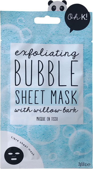 Oh K Bubble Sheet Mask for Oily Combination Skin, Cleansing and Pore Minimising Facial Mask, Vegan and Cruelty Free, 31g
