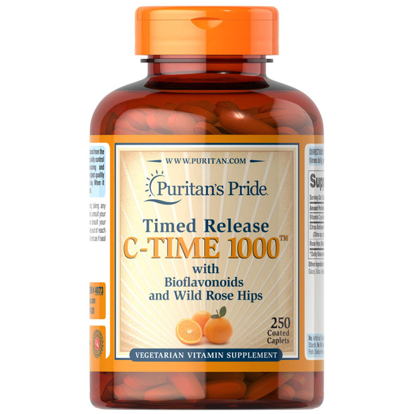 Vitamin C 100mg with Rose Hips for Immune Supports by Puritan's Pride to Support a Healthy Immune System 250 Caplets
