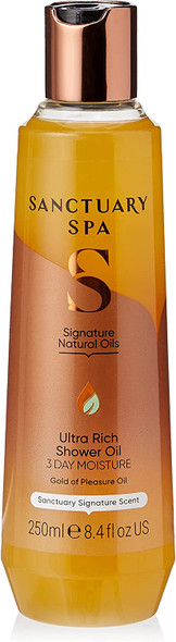 Sanctuary Spa Ultra Rich Shower Oil for Dry Skin, No Mineral Oil, Cruelty Free and Vegan, 250ml