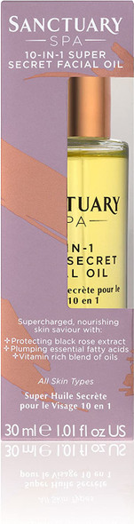 Sanctuary Spa Facial Oil, 10-in-1 Super Secret Facial Oil, Infused with Black Rose, Vegan, 30 ml