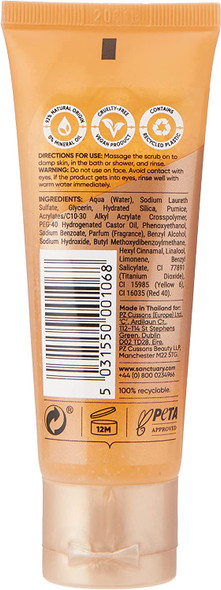 Sanctuary Spa Body Scrub Natural Pumice and Essential Oils, Vegan and Cruelty Free, 50ml, Orange