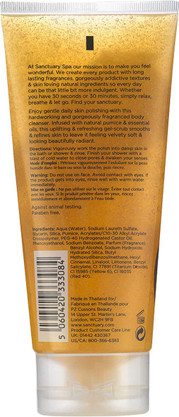 Sanctuary Spa Body Scrub with Natural Pumice and Essential Oils, Vegan and Cruelty Free, 200ml