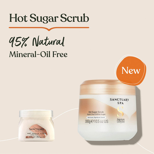 Sanctuary Spa Hot Sugar Scrub, No Mineral Oil, Cruelty Free and Vegan Sugar Body Exfoliator, 300 ml