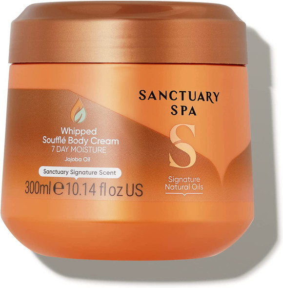 Sanctuary Spa Whipped Souffle Body Cream, No Mineral Oil, Cruelty Free and Vegan Body Moisturiser for Dry Skin, 300 ml