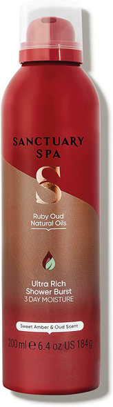 Sanctuary Spa Ruby Oud Shower Burst, No Mineral Oil, Cruelty Free and Vegan Shower Foam, 200ml