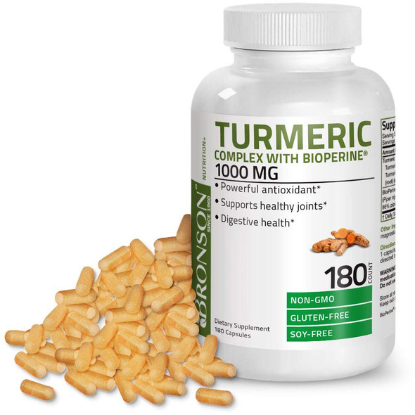 BRONSON Turmeric Complex with BioPerine® - 1,000 mg - 180 Capsules