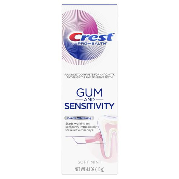 Crest Pro-Health Gum and Sensitivity, Sensitive Toothpaste, Gentle Whitening, 4.1 oz