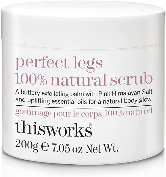 This Works Perfect Legs 100% Natural Scrub: An Exfoliating Pink Himalayan and Sea Salt Body Scrub, Infused with Blackcurrant and Sweet Almond Essential Oils to Soften and Smooth Skin, 200g