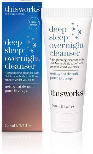This Works Deep Sleep Overnight Cleanser, with Oat Amino Acids & Hyaluronic Acid to Gently Exfoliate & Rehydrate, Clinically Proven to Reduce Redness, 100ml