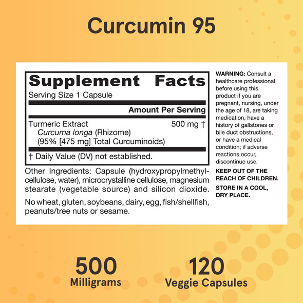Jarrow Formulas Curcumin 95 500 mg, 120 Veggie Caps