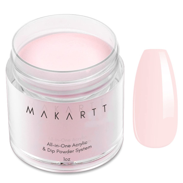 Makartt Dippies Acrylic Nail Powder, 2 In 1 Dip Acrylic Powder , 1Oz. Nude Squared Nail Dip Powder for French Nail Manicure Extension Nail Carving, Odor-Free, Long-Lasting Salon DIY Home Christmas