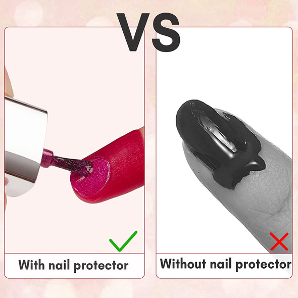 Makartt 100pcs Nail Protector, U Shape Nail Polish Protector for Fingers Peel off Nail Stickers Cuticle Protector for Nail Stamping Painting Manicure