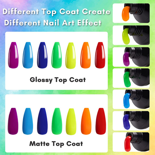 Makartt Poly Nail Gel Kit Rainbow Color Builder Nail Gel Fall Color Gel Nail Kit Neon Red Blue Purple Orange Yellow Green DIY Nail Kit Nail Salon Use or DIY Nail Art at Home Nail Art Supplies Set P-22