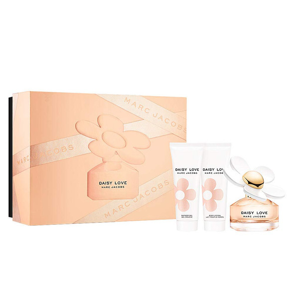 Marc Jacobs Daisy Love for Women 3 Pieces Hardbox Set (1.7 Ounce Eau De Toilette Spray + 2.5 Ounce Body Lotion + 2.5 Ounce Shower Gel)