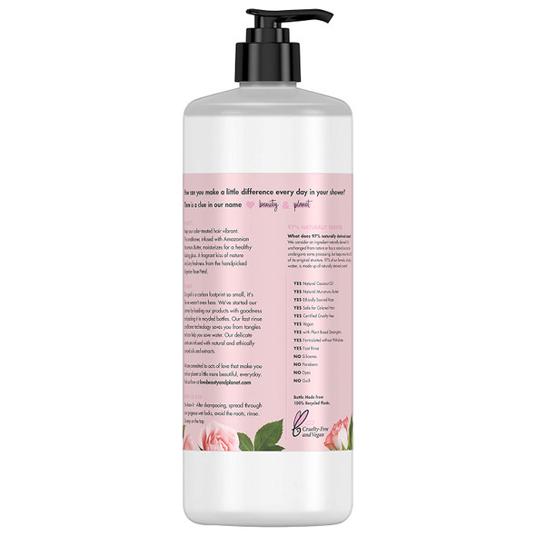 Love Beauty And Planet Blooming Hair Conditioner for Color Treated Hair Murumuru Butter & Rose Paraben & Silicone Free & Vegan Hair Care, 32.3 Fl Oz