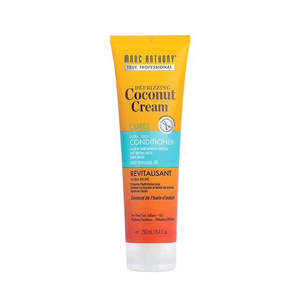 Marc Anthony Defrizzing Cream Curls UltraRich Conditioner, Coconut, 8.4 Fl Oz