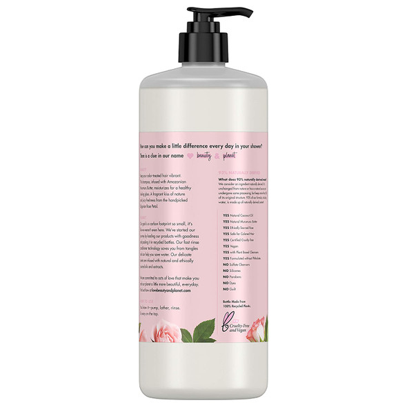 Love Beauty And Planet Blooming Color Sulfate, Paraben, Cruelty & Silicone Free Shampoo for Color Treated Hair Murumuru Butter & Rose, Vegan, 32.3 Fl Oz