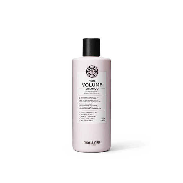 Maria Nila Pure Volume Shampoo, 11.8 Fl Oz / 350 ml, Vitamin B5 Gives Volume to Thin & Fine Hair, 100% Vegan & Sulfate/Paraben free