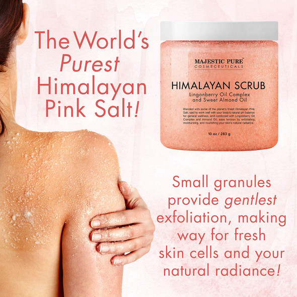 Himalayan Salt Body Scrub with Lingonberry, Exfoliating Salt Scrub to Exfoliate & Moisturize Skin, Deep Cleansing for Women and Men - 10 oz