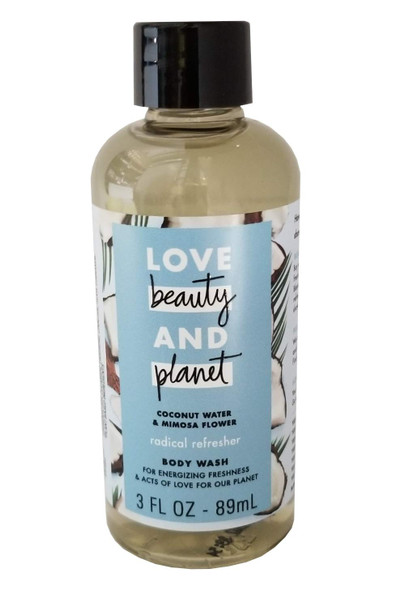 Love Beauty And Planet Coconut Water & Mimosa Flower Body Wash Travel Pack of 3-3 fl oz each/total 9 fl oz
