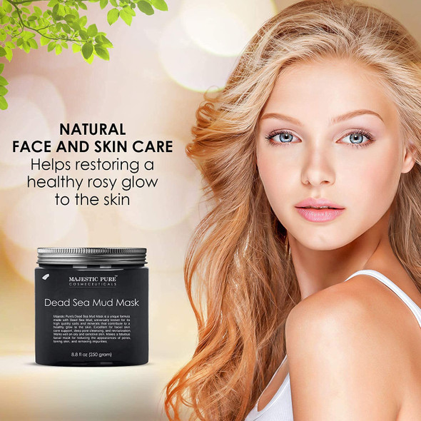 Majestic Pure Dead Sea Mud Mask and Himalayan Clay Mask Bundle  Natural Skin and Face Care for Women and Men