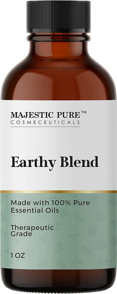 Majestic Pure Earthy Essential Oil Blend | 100% Pure & Natural Therapeutic Grade Blend for Peace of Mind, Mental Clarity| 1 Oz| Cedarwood Himalaya, Orange, Patchouli, Tangerine