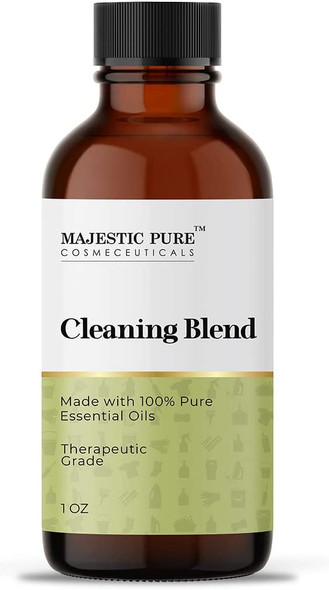 Majestic Pure Cleaning Essential Oil Blend| 100% Pure & Natural Therapeutic Grade Oil for Aromatherapy, DIY Products, Cleaning| 1 Oz| Blend of Lemon, Orange, Peppermint, Citronella