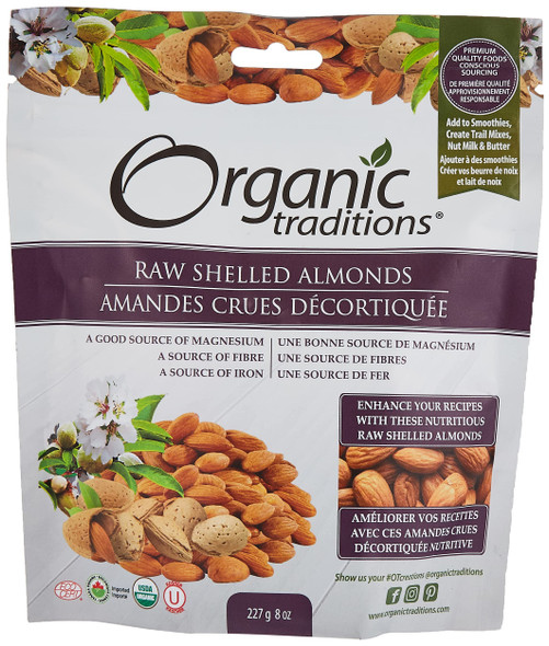 Organic Traditions Raw Shelled Almonds 227 g
