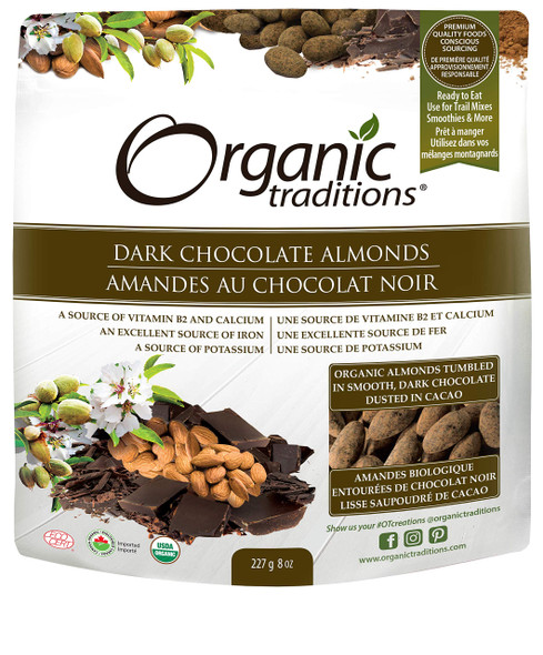 Organic Traditions Dark Chocolate Almonds 100 g