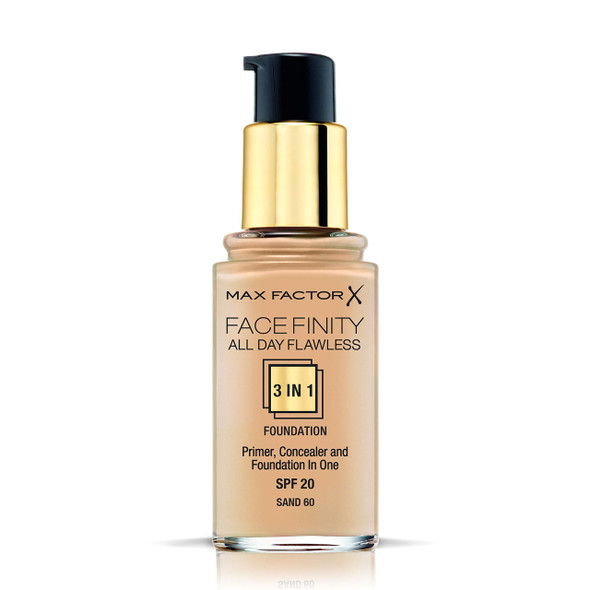 Max Factor All Day Flawless Facefinity 3In1 Liquid Foundation 60 Sand